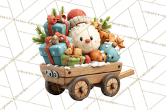 Farm Animal Christmas Clipart Baby Animals Holiday PNG Product Image 3