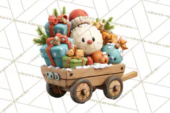 Farm Animal Christmas Clipart Baby Animals Holiday PNG Product Image 3
