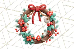 Farm Animal Christmas Clipart Baby Animals Holiday PNG Product Image 2