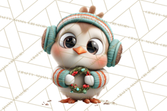 Farm Animal Christmas Clipart Baby Animals Holiday PNG Product Image 4