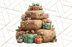 Farm Animal Christmas Clipart Baby Animals Holiday PNG Product Image 5