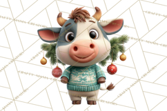 Farm Animal Christmas Clipart Baby Animals Holiday PNG Product Image 3