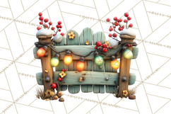 Farm Animal Christmas Clipart Baby Animals Holiday PNG Product Image 5