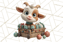 Farm Animal Christmas Clipart Baby Animals Holiday PNG Product Image 2