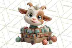 Farm Animal Christmas Clipart Baby Animals Holiday PNG Product Image 2