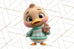 Farm Animal Christmas Clipart Baby Animals Holiday PNG Product Image 4