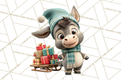 Farm Animal Christmas Clipart Baby Animals Holiday PNG Product Image 5