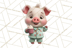 Farm Animal Christmas Clipart Baby Animals Holiday PNG Product Image 4
