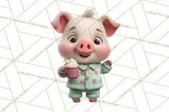 Farm Animal Christmas Clipart Baby Animals Holiday PNG Product Image 4