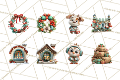 Farm Animal Christmas Clipart Baby Animals Holiday PNG Product Image 6