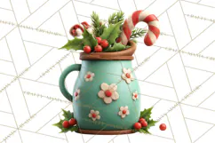 Farm Animal Christmas Clipart Baby Animals Holiday PNG Product Image 3