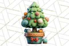 Farm Animal Christmas Clipart Baby Animals Holiday PNG Product Image 5