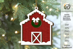 Farm Christmas Ornaments Bundle Lasercut. Christmas SVG Product Image 4