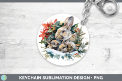 GorgeousFarm Christmas Poinsettia Keychain design.