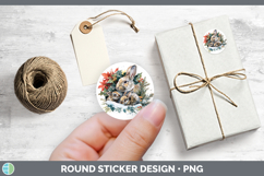 GorgeousFarm Christmas Poinsettia Stickers design.