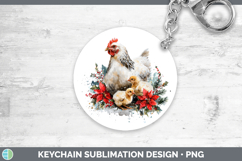 GorgeousFarm Christmas Poinsettia Keychain design.