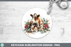 GorgeousFarm Christmas Poinsettia Keychain design.