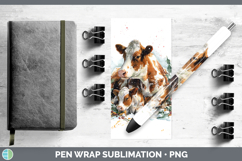 GorgeousFarm Christmas Poinsettia Pen Wrap design.