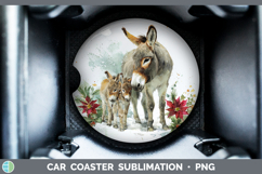 GorgeousFarm Christmas Poinsettia Car Coaster design.