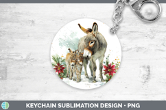 GorgeousFarm Christmas Poinsettia Keychain design.