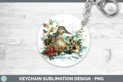 GorgeousFarm Christmas Poinsettia Keychain design.