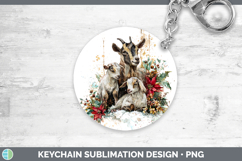 GorgeousFarm Christmas Poinsettia Keychain design.