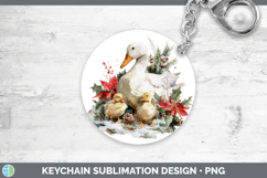 GorgeousFarm Christmas Poinsettia Keychain design.