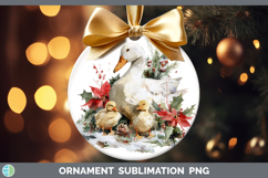 GorgeousFarm Christmas Poinsettia Ornament design.