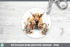 GorgeousFarm Christmas Poinsettia Keychain design.