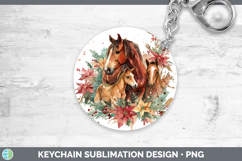 GorgeousFarm Christmas Poinsettia Keychain design.