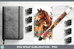 GorgeousFarm Christmas Poinsettia Pen Wrap design.