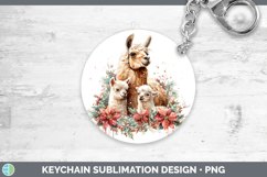 GorgeousFarm Christmas Poinsettia Keychain design.