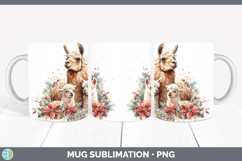 GorgeousFarm Christmas Poinsettia Mug Wrap design.