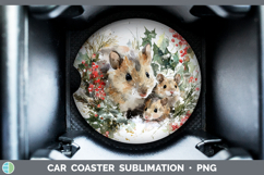 GorgeousFarm Christmas Poinsettia Car Coaster design.