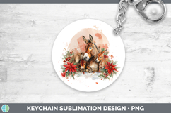 GorgeousFarm Christmas Poinsettia Keychain design.