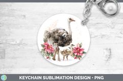 GorgeousFarm Christmas Poinsettia Keychain design.