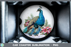 GorgeousFarm Christmas Poinsettia Car Coaster design.