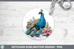 GorgeousFarm Christmas Poinsettia Keychain design.