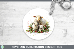GorgeousFarm Christmas Poinsettia Keychain design.