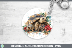 GorgeousFarm Christmas Poinsettia Keychain design.