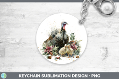 GorgeousFarm Christmas Poinsettia Keychain design.