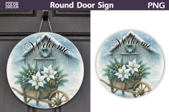 Merry Christmas Round Sign | Christmas Door Sign Product Image 1