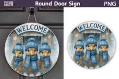 Merry Christmas Round Sign | Farm Door Sign Product Image 1