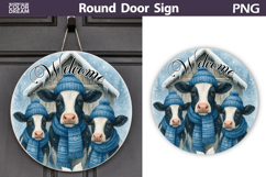 Merry Christmas Round Sign | Cow Door Sign Product Image 1