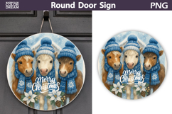 Merry Christmas Round Sign | Horse Door Sign Product Image 1