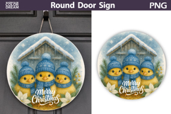 Merry Christmas Round Sign | Chicken Door Sign Product Image 1