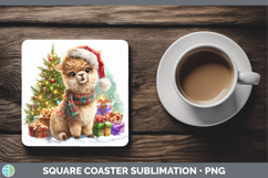 GorgeousFarm Christmas Santa Square Coaster design.