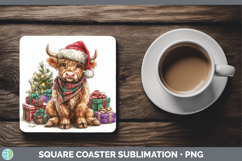 GorgeousFarm Christmas Santa Square Coaster design.