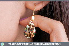 GorgeousFarm Christmas Santa Teardrop Earrings design.