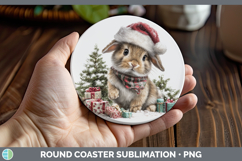 GorgeousFarm Christmas Santa Round Coaster design.
